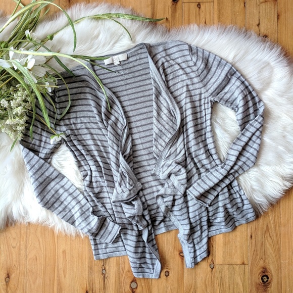 LOFT Sweaters - {LOFT} soft striped waterfall cardigan